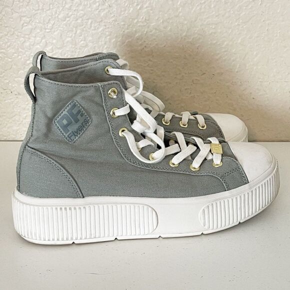 PF Flyers Allston high top retro women’s sneaker green Canvas 7 - Picture 6 of 16